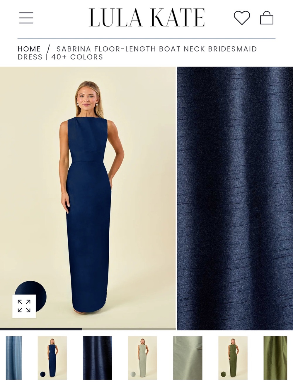 Lula Kate Sabrina Dress Navy - Bella Bridesmaids
